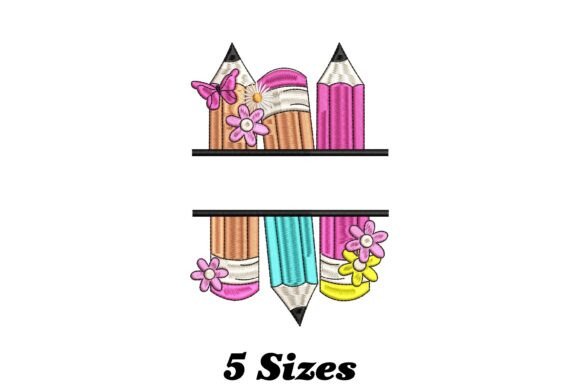 Teacher Pencil Embroidery Design